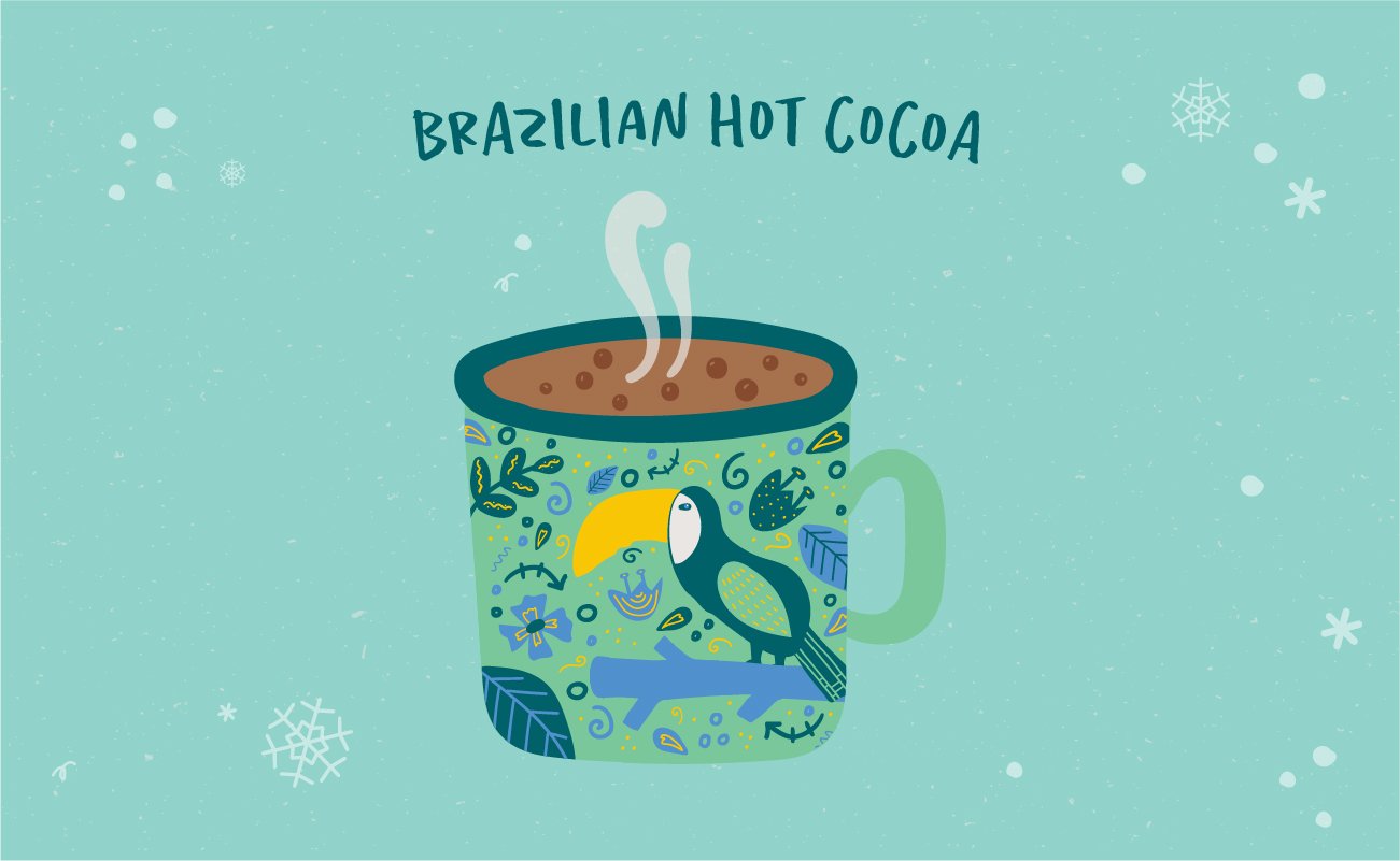 Illustrated graphic of Brazilian hot chocolate