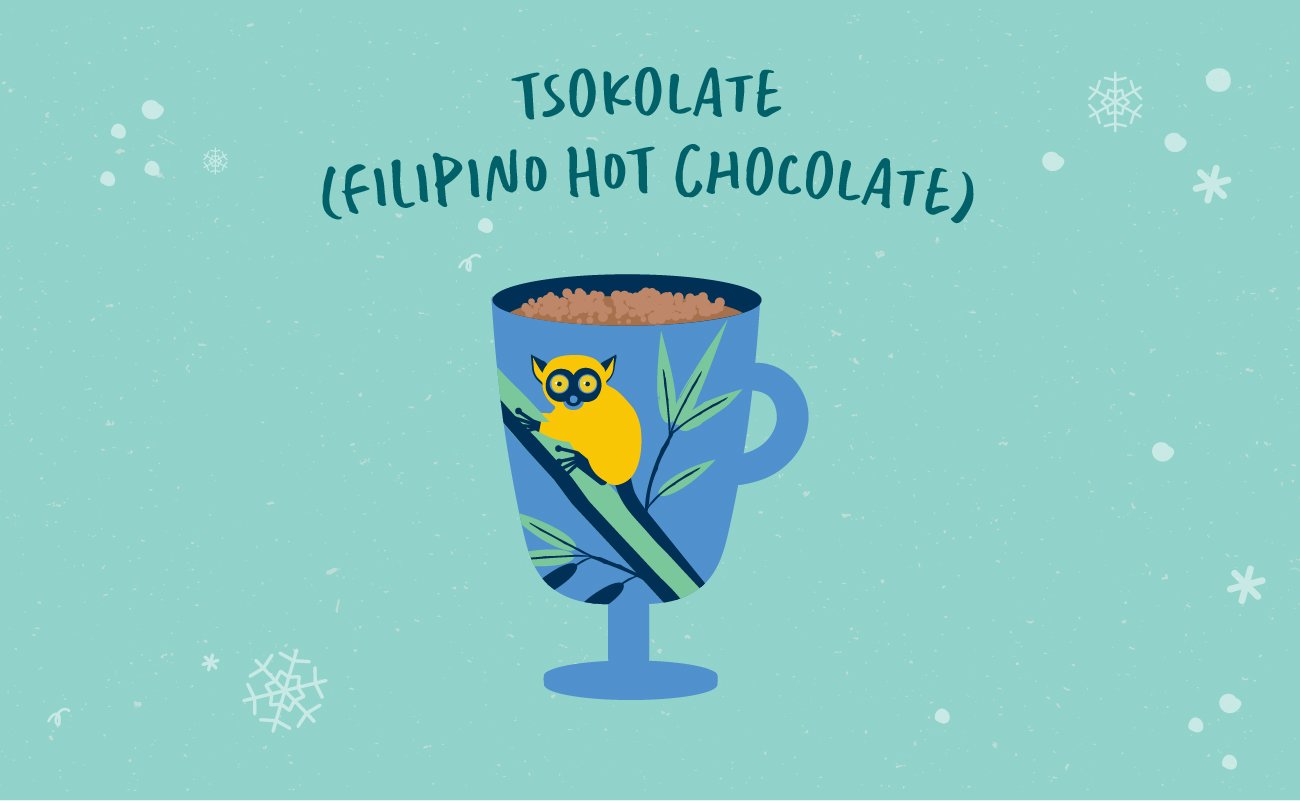 Illustrated graphic of Tskolate Filipino hot chocolate