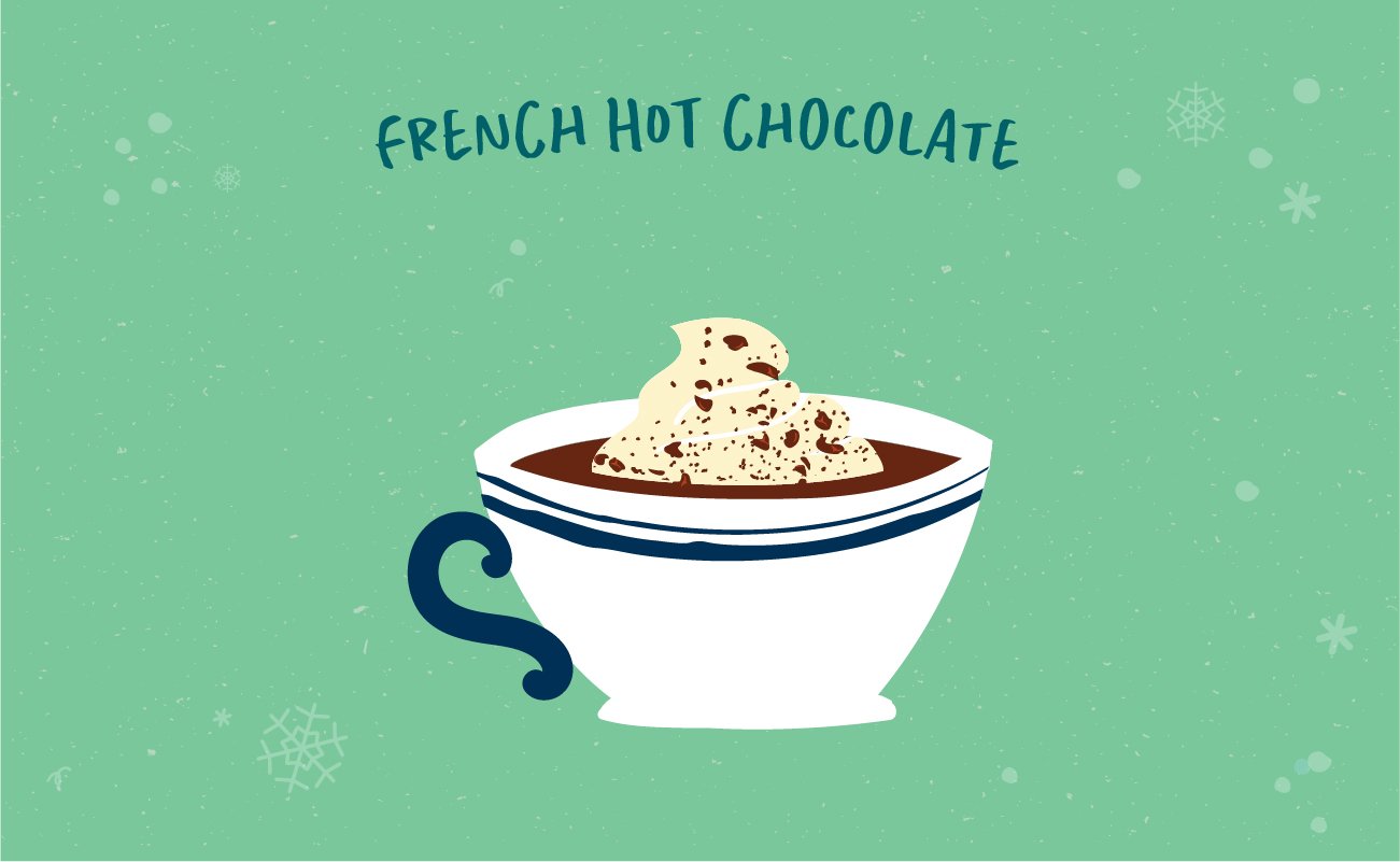 Illustrated graphic of french hot chocolate