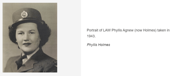 portrait of Phyllis holmes ww2 air force veteran