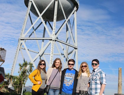 Students in front of the Alcatraz Water Tower