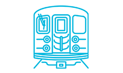 Cultural immersion blue icon