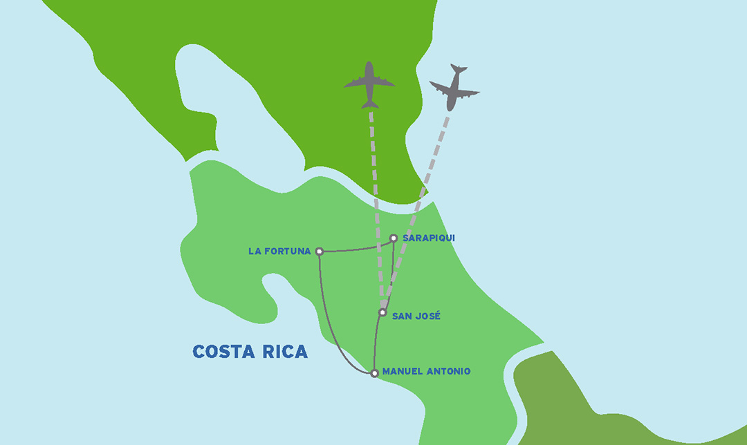 Costa Rica: Central America Student Trip map