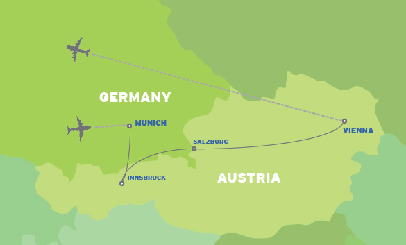 Germany & Austria: European Student Music Trip map