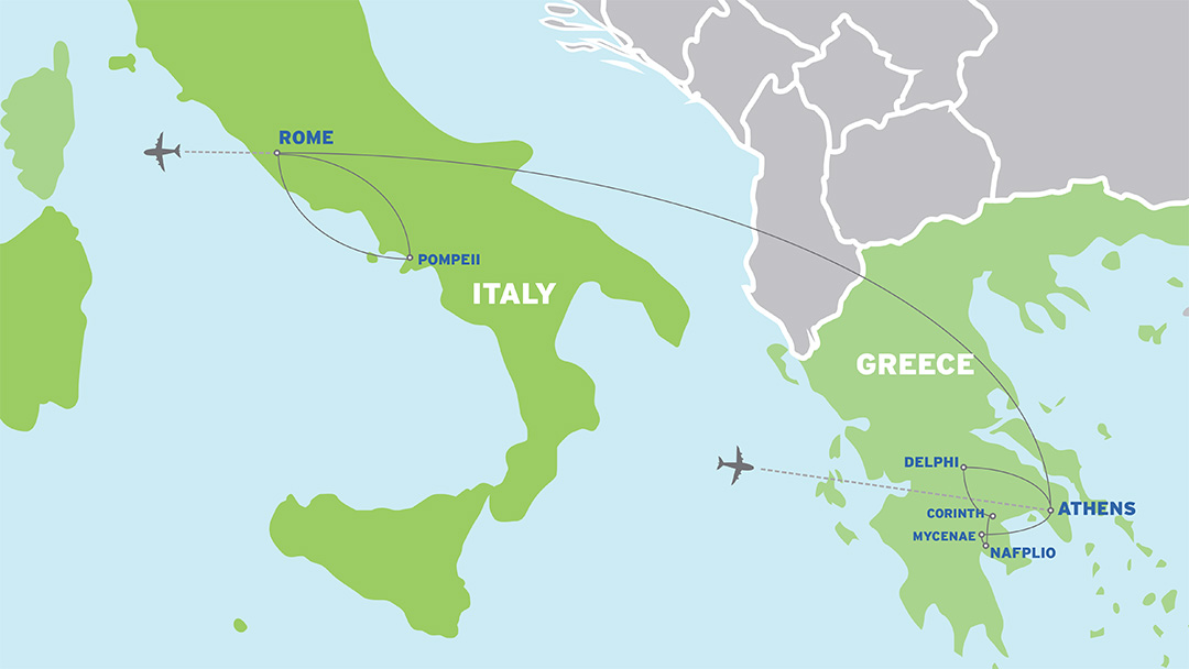 Greece & Italy: European Student Trip map