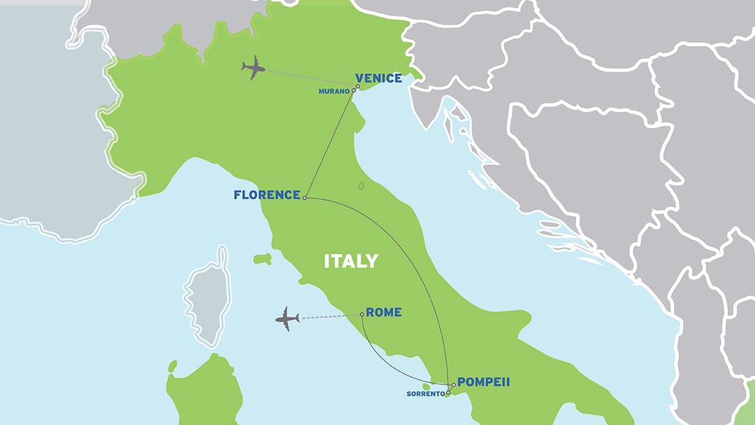 Italy: European Student Trip map