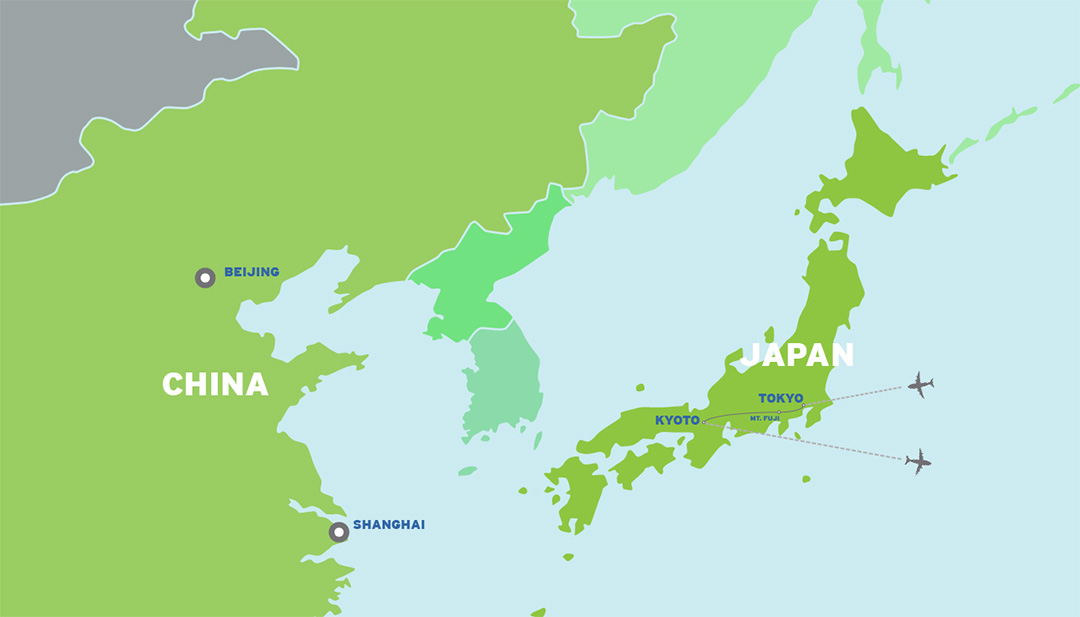 Japan: Pacific Island Tour map