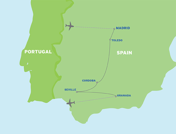 Spain: European Student Trip map