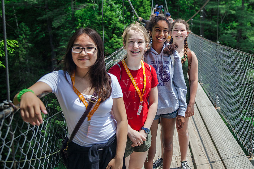 girls on bridge